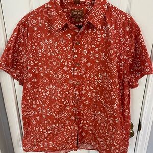 Red Ale Men's‎ Casual Red Bandana Print Shirt